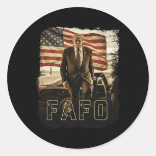 Trump Fafo Vintage Präsident Trump 2026  Runder Aufkleber