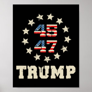 Trump-Fahne 2024 (auf dem Stapel): Amerika als Tru Poster