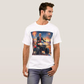 Trump fährt ATV im Monument Valley Fireworks USA T-Shirt (Vorne ganz)