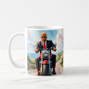 Trump fährt Motorrad Beautiful Road America USA Kaffeetasse