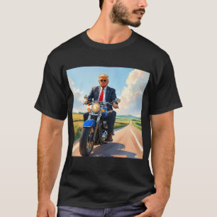 Trump fährt Motorrad Beautiful Road America USA T-Shirt