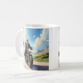 Trump fährt Motorrad über 47 Schildern SüdwestUSA Kaffeetasse (Vorderseite Links)