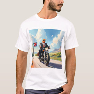 Trump fährt Motorrad über 47 Schildern SüdwestUSA T-Shirt