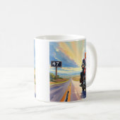 Trump fährt Motorrad über 47 Zeichen Schöne USA Kaffeetasse (VorderseiteRechts)