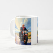 Trump fährt Motorrad über 47 Zeichen Schöne USA Kaffeetasse (Vorderseite Links)