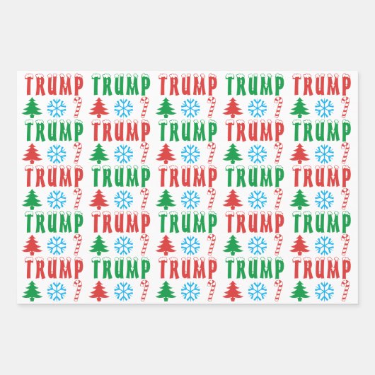 Trump feierliches Weihnachtsfest - Set des Wrappin Geschenkpapier Set (Vorderseite 2)