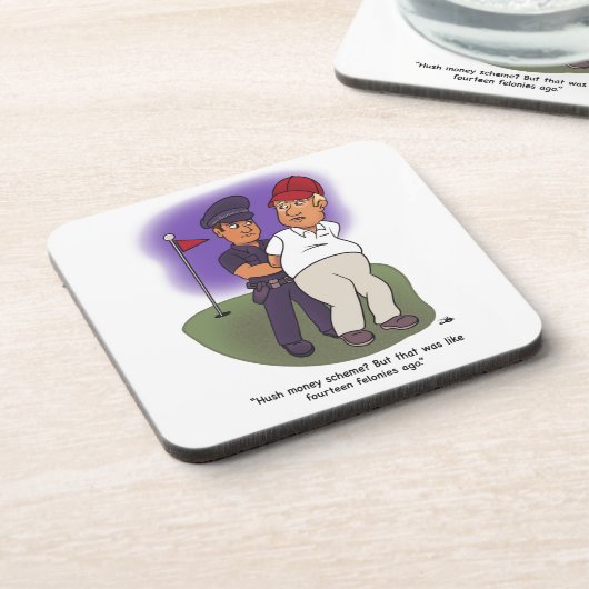 Trump Felonies Hard Plastic Untersetzer (Linke Seite)