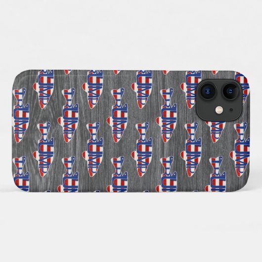 TRUMP Fish Flags on Wood Case-Mate iPhone Hülle (Rückseite (Horizontal))