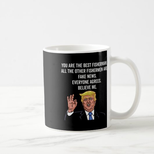 Trump Fisherman Funny Fisher Hook Geschenke Kaffeetasse (Rechts)