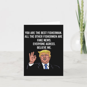 Trump Fisherman Funny Fisher Hook Geschenke Karte