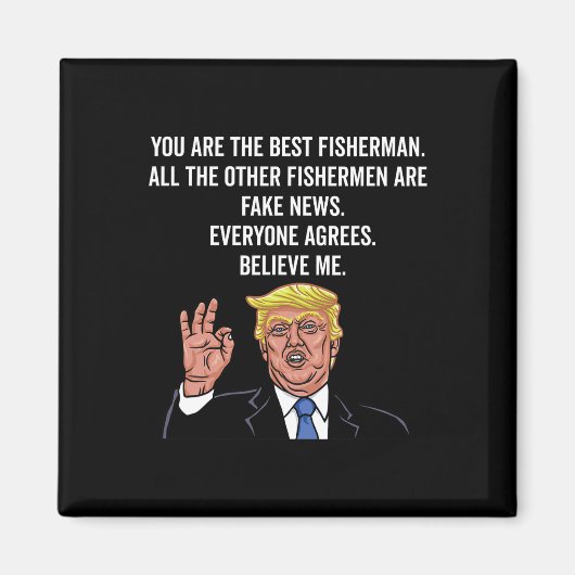 Trump Fisherman Funny Fisher Hook Geschenke Magnet (Vorne)