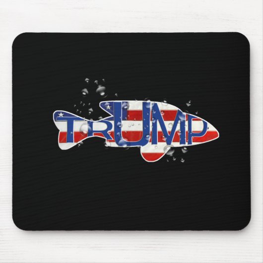 Trump Flag Fisch in Blasen Mousepad (Vorne)