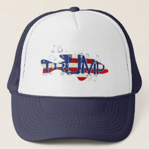 Trump Flag Fisch in Blasen Truckerkappe