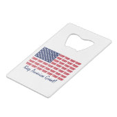 TRUMP-FLAG GELDBEUTEL FLASCHENÖFFNER (Rückseite Schrägansicht)