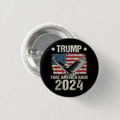 Trump-Flagge von 2024 nimmt Amerika zurück - Fraue Button (Vorne & Hinten)