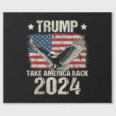 Trump-Flagge von 2024 nimmt Amerika zurück - Fraue Geschenkpapier (Flach)