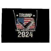 Trump-Flagge von 2024 nimmt Amerika zurück - Fraue Große Geschenktüte (Rückseite)
