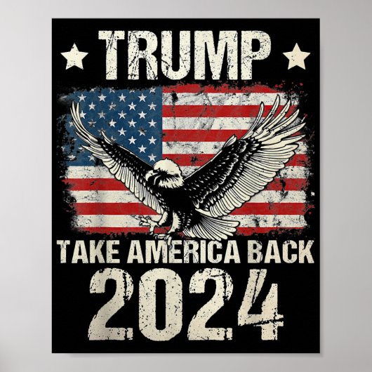 Trump-Flagge von 2024 nimmt Amerika zurück - Fraue Poster (Vorne)