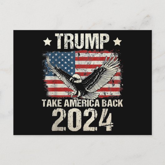 Trump-Flagge von 2024 nimmt Amerika zurück - Fraue Postkarte (Vorderseite)