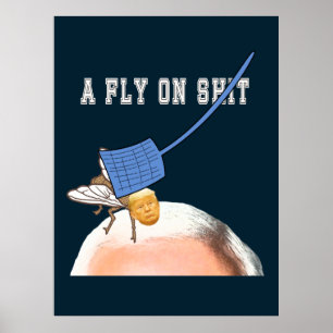 Trump Fly on Pence Head mit Flyswatter, ZFJ Poster