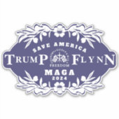 Trump Flynn 2024 Aufkleber (Vorderseite)