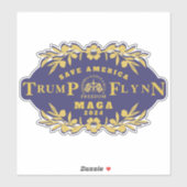 Trump Flynn 2024 Aufkleber (Blatt)
