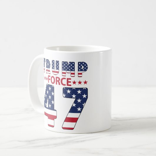 Trump Force 47 Kaffeetasse (Vorderseite Links)