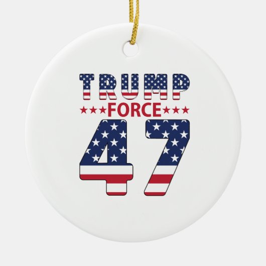 Trump Force 47 Keramik Ornament (Vorne)