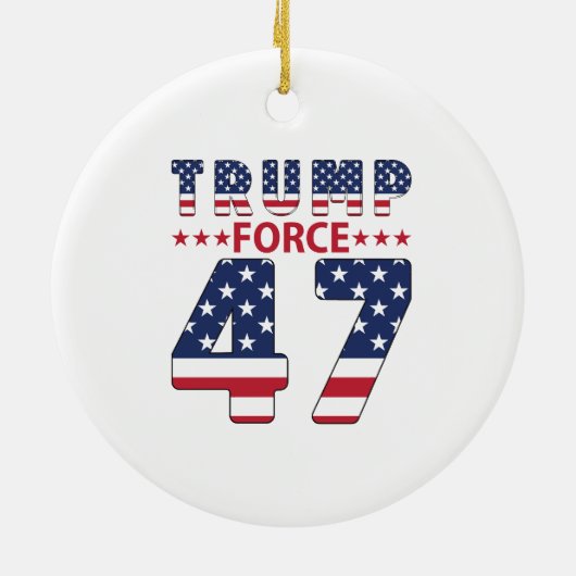 Trump Force 47 Keramik Ornament (Hinten)