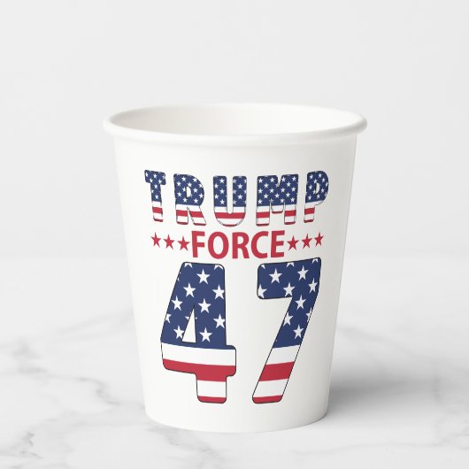 Trump Force 47 Pappbecher (Rückseite)