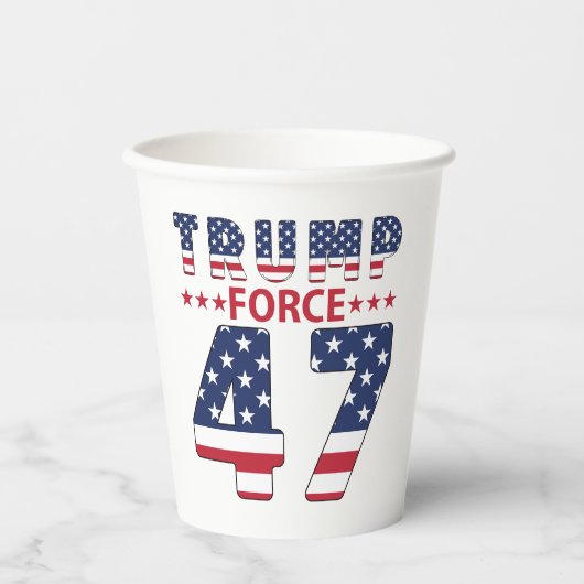 Trump Force 47 Pappbecher (Vorderseite)