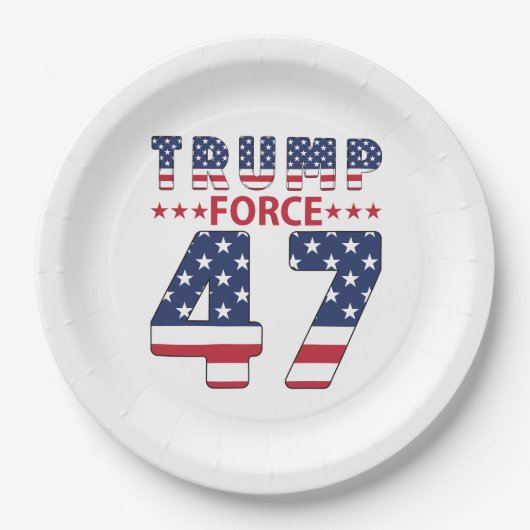 Trump Force 47 Pappteller (Vorderseite)