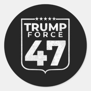 Trump Force 47 Runder Aufkleber