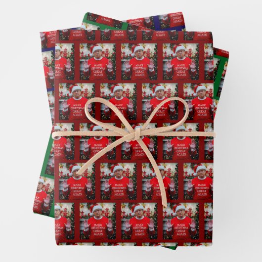 Trump-Foto | Trump macht Weihnachten wieder großar Geschenkpapier Set (Beispiel)