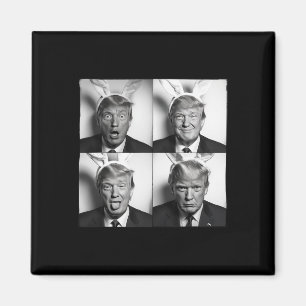Trump-Fotobooth in Hasen-Oster-Ohren Lustig USA Mi Magnet