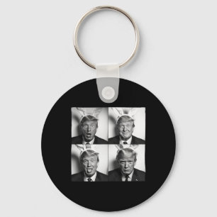 Trump Fotobox in Hasen-Oster-Ohren Lustig USA Mich Schlüsselanhänger