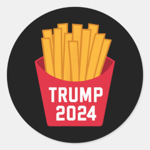Trump French Fries 2024 Trump 2024 Trump Fries 1 Runder Aufkleber