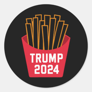 Trump French Fries 2024 Trump 2024 Trump Fries Runder Aufkleber