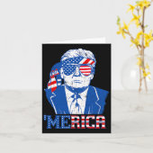 Trump freut sich über den 4. Juli Trumps amerikani Karte (Gelbe Blume)