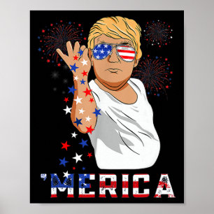 Trump freut sich über den 4. Juli Trumps amerikani Poster