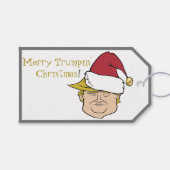 Trump frohe Weihnachts-Geschenketiketts Geschenkanhänger (Vorderseite (Horizontal))