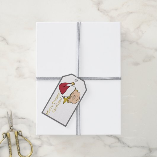 Trump frohe Weihnachts-Geschenketiketts Geschenkanhänger (Mit Garn)