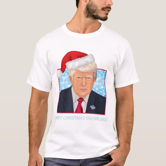 Trump frohe Weihnachtsschneeflocke T-Shirt (Vorderseite)