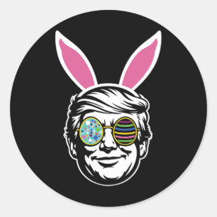 Trump Fröhlicher Osterhase Ei Suche Frühling Lusti Runder Aufkleber