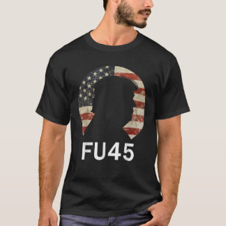 Trump FU45 Silhouette Vintage amerikanische Flagge T-Shirt