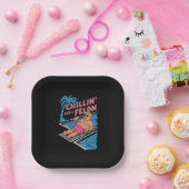 Trump Funny Chillin wie ein Felon Trump 2024 Pappteller (Party)