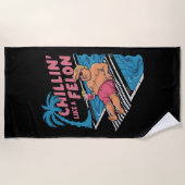 Trump Funny Chillin wie ein Felon Trump 2024 Strandtuch (Vorderseite)