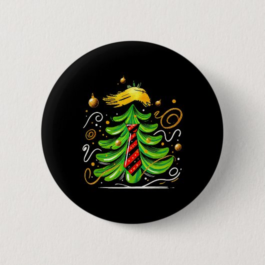 Trump Funny Christmas Tree Button (Vorderseite)