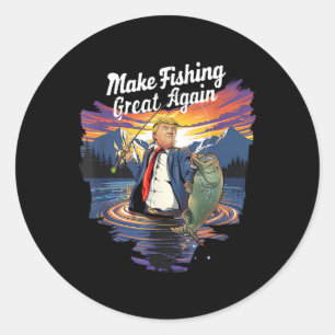 Trump Funny Fisherman Ang wieder groß machen Runder Aufkleber