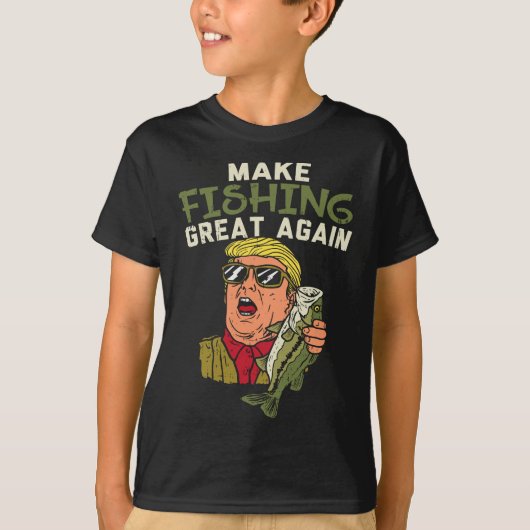 Trump Funny Fisherman Ang wieder groß machen T-Shirt (Vorderseite)